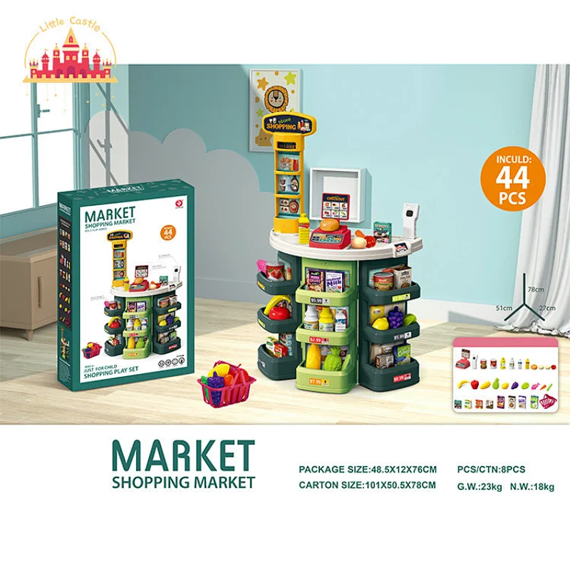 44 Pcs Shopping Play Set Pretend Play Plastic Supermarket Toys For Kids SL10E010