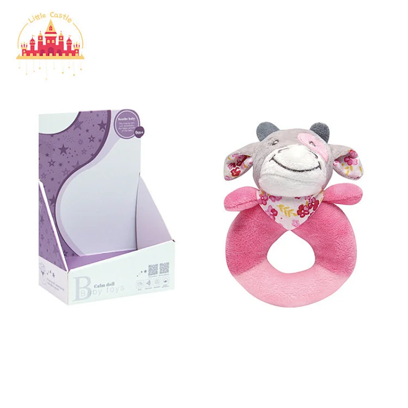 Hot Sale Cartoon Soothing Handbell Plush Puppy Stick Rattle Toy For Baby SL21E049