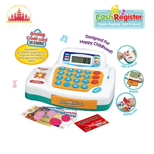 Kids Electronic Plastic Supermarket Cash Register Toy With Light Sound SL10E040