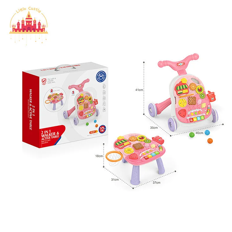 Multifunctional Learning Table 2 In 1 Cake Plastic Activity Walker For Baby SL16E030