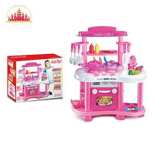 Hot Sale Chef Pretend Role Play 38 Pcs Plastic Kitchen Table Set For Kids SL10C039