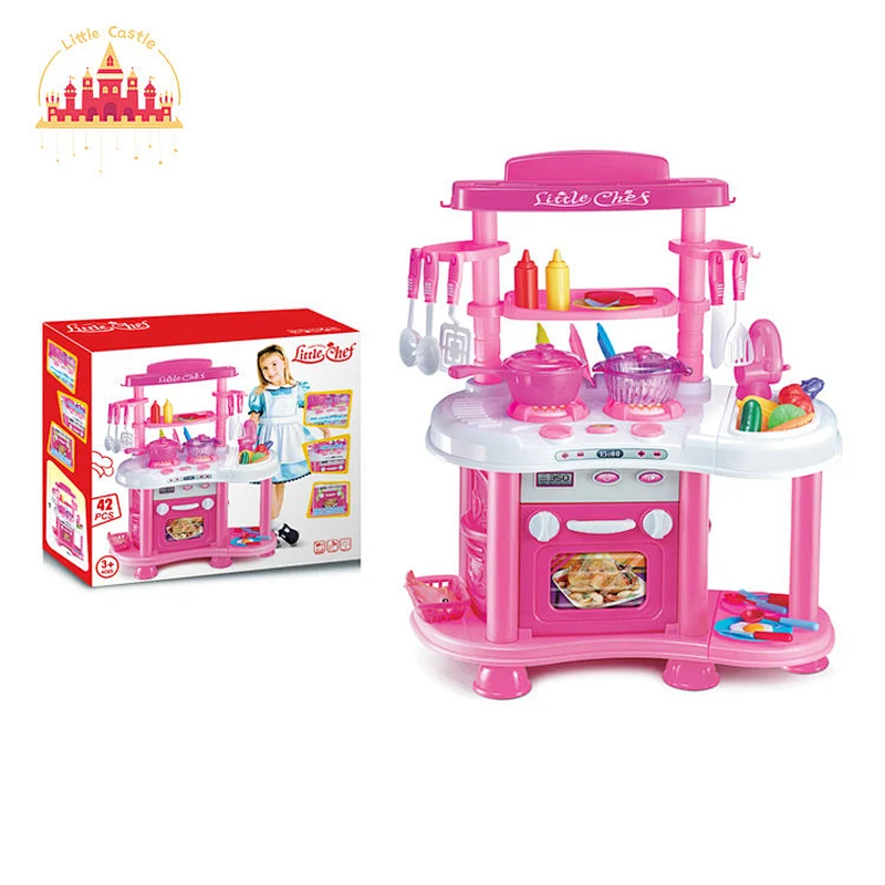 Wholesale Kids Cooking Game Plastic Kitchen Table Toy With Light Sound SL10C034