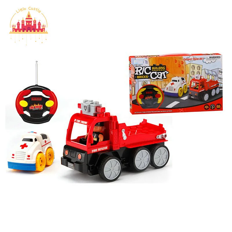 Kids Assembly 12 Pcs Rc Car Blocks Set Plastic Garbage Truck Toy With Light SL04A353