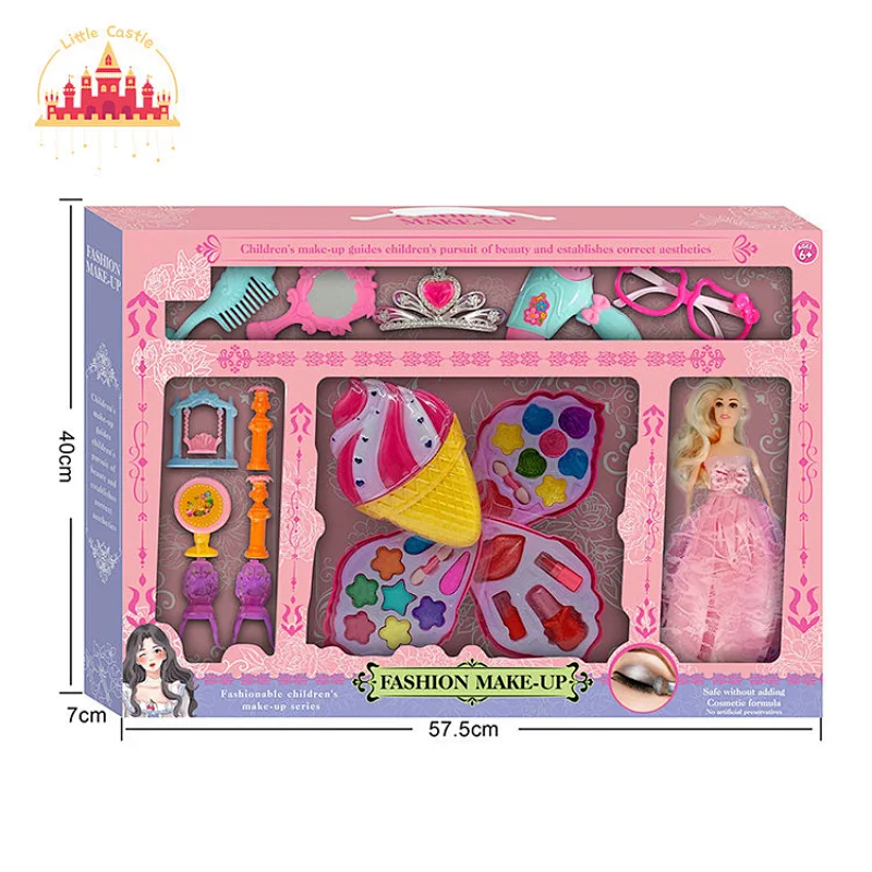 2023 New Pretend Play Doll Dress Up Game Plastic Makeup Kit Toys For Kids SL10A465