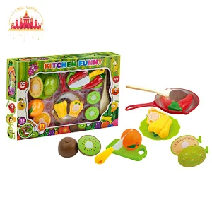 Customize Kids Play Food Set Plastic Cutting Vegetable Toy In Wooden Box SL10B071