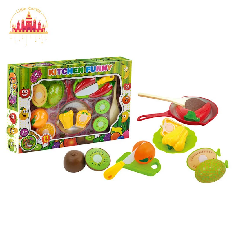 Customize Kids Play Food Set Plastic Cutting Vegetable Toy In Wooden Box SL10B071