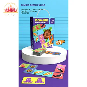 Wholesale Memory Training 26 Pcs Paper Ocean Animal Domino Puzzle For Kids SL14A437