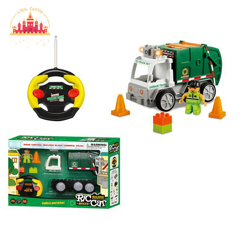 Hot Sale Kids Educational DIY Block Set Plastic Fire Truck Toy With Light SL04A346