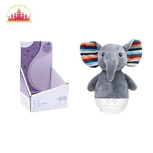 Soft Elephant Baby Smoothing Plush Toy Tumbler Night Light Doll With Music SL21E001