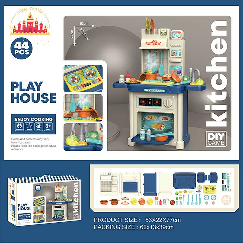 43 Pcs Cooking Play Set Kids Simulation Plastic Kitchen Toy With Light Sound SL10G301
