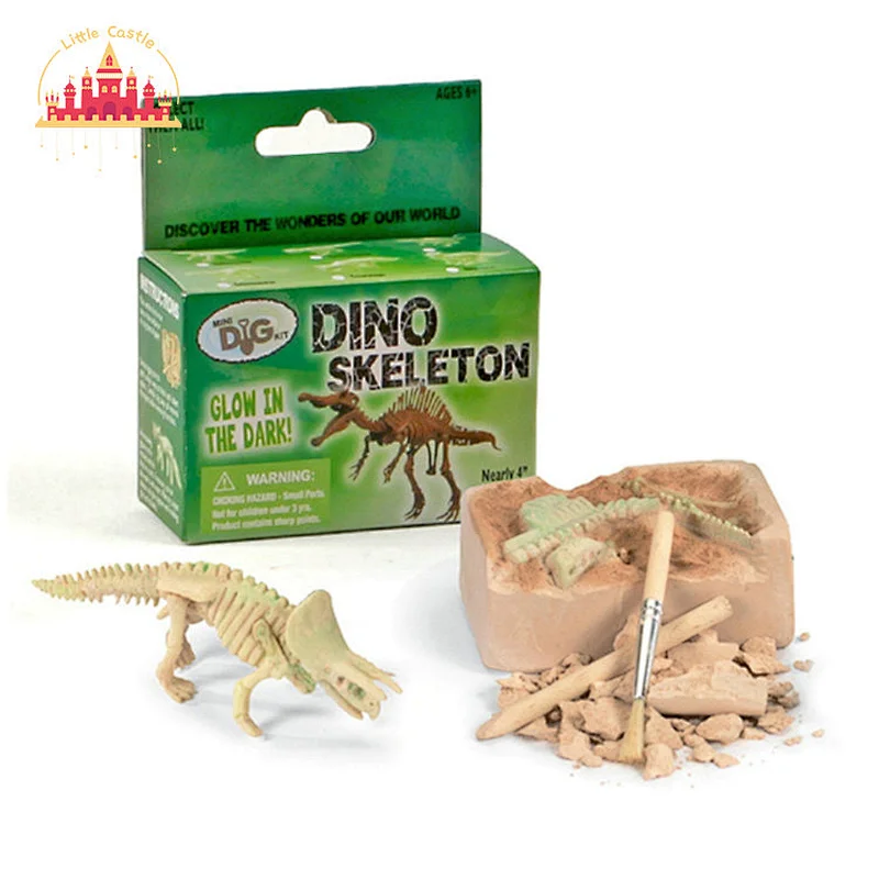 6Pcs Luminous Dinosaurs Skeleton Excavation Set Archaeology Toy For Kids SL17A098