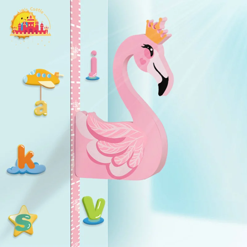 Pink Cartoon Flamingo Wall Magnetic Measurement EVA Height Ruler For Kids SL18A048