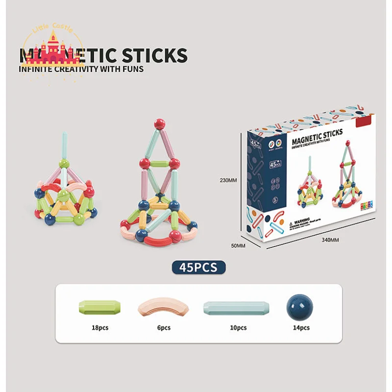 Creative DIY Vehicle Model 48 Pcs Plastic Magnetic Building Blocks For Kids SL13E191