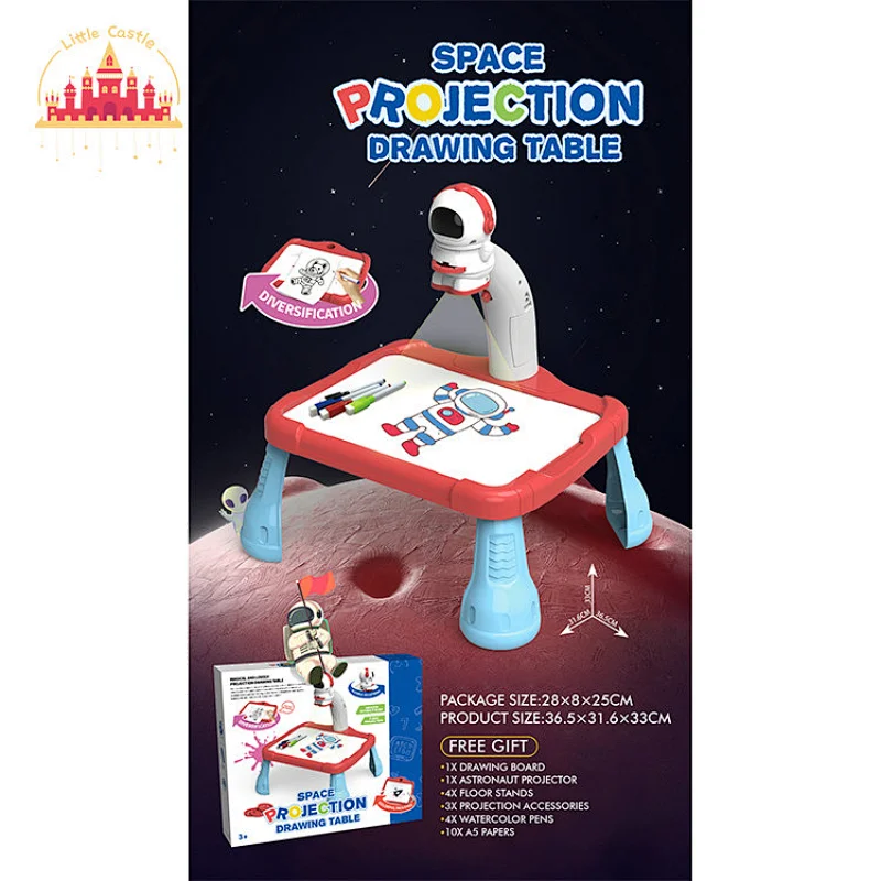 2 In 1 Portable Storage Box Double-sided Projector Drawing Table For Kids SL12B048