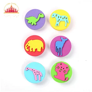 New Kids Educational Drawing Toy Colorful EVA Cartoon Animal Stamp Set SL18A008