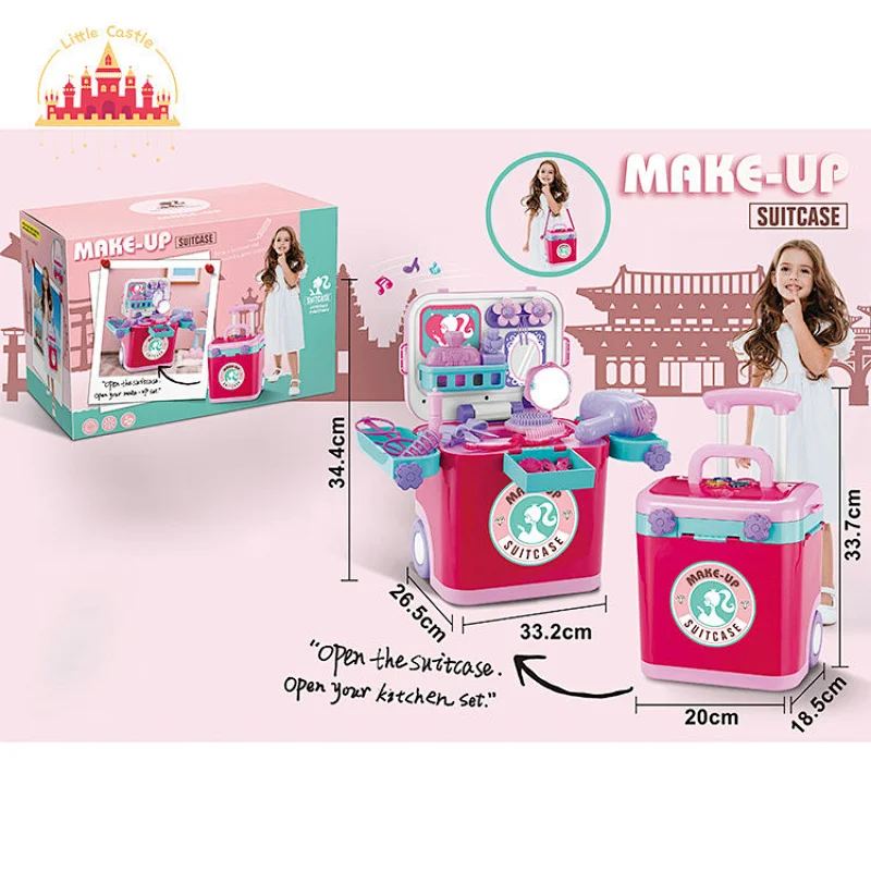 Kids 28 Pcs Beauty Set Portable Plastic Dressing Table With Sound Light SL10G410