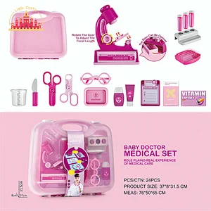 High Quality Doctor Pretend Role Play Pink Plastic Medical Table For Kids SL10D943