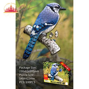 Early Educational 100 Pieces Paper Blue Brid Jigsaw Puzzle Toy For Age 5+ SL14A425