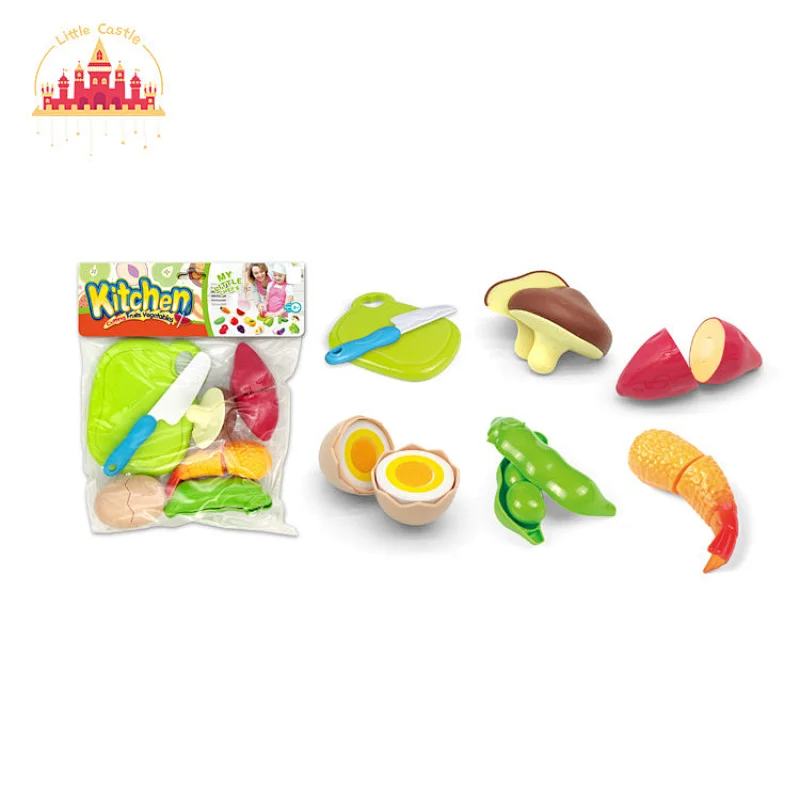 7Pcs Kids Kitchen Pretend Play Play Food Set Plastic Cutting Vegetable Toy SL10B081