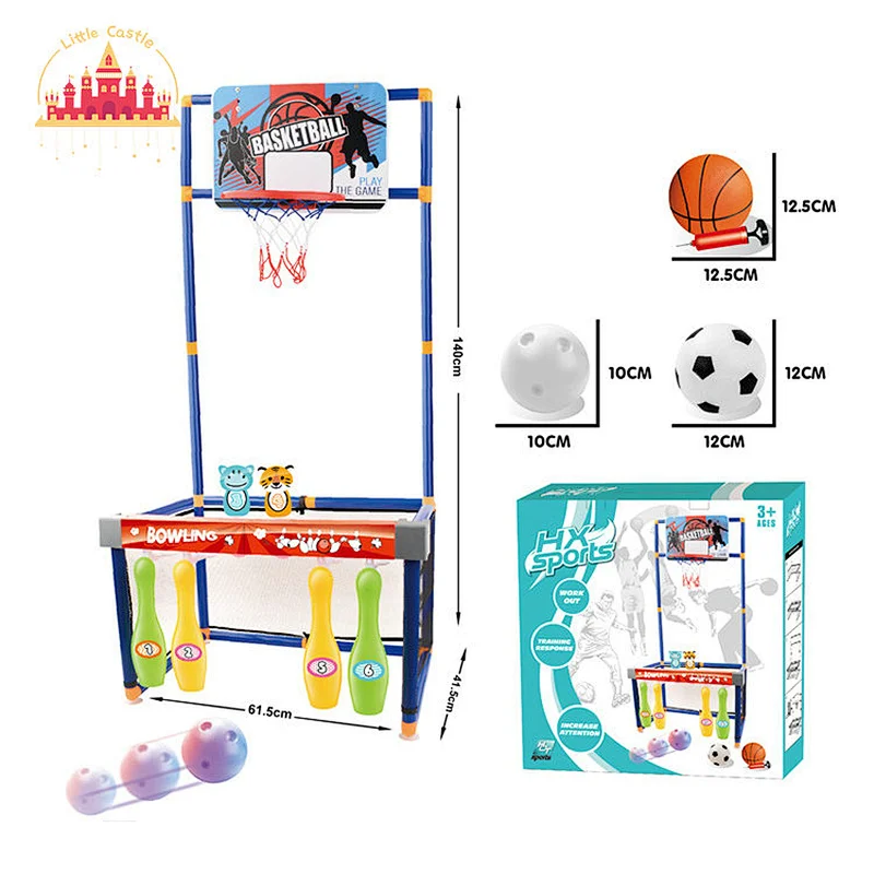 Sports Game Set Bowling Basketball Football 3 In 1 Ball Gate Toy For Kids SL01F237