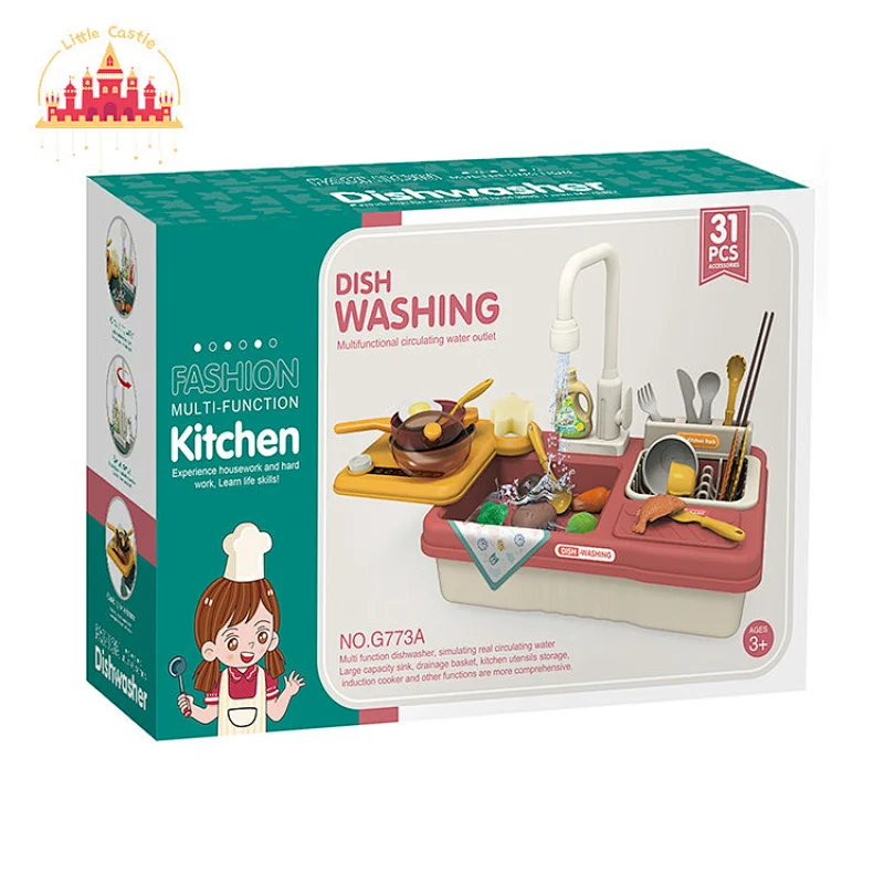 Wholesale 31 Pcs Kitchen Play Set Simulation Plastic Dishwasher Toy For Kids SL10D807