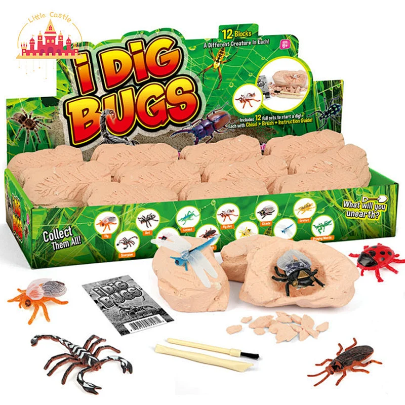 Wholesale DIY 12Pcs Dig and Discovery Insect Excavation Kit For Kids SL17A076