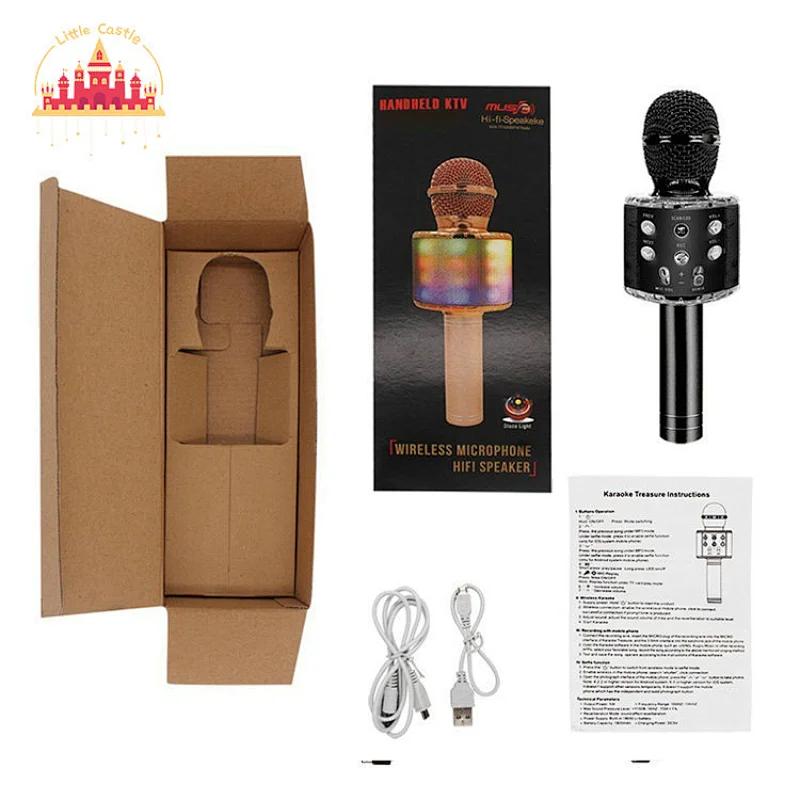 Popular Home Party Handheld Portable Karaoke Microphone With LED Lights SL07C008