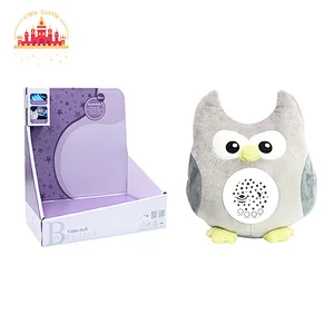 Wholesale Cute Owl Stuffed Night Lamp Soother Projection Plush Toy For Baby SL21E029