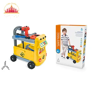 Construction Tool Kit Play House Bus Shape Plastic Tool Cart Toy For Kids SL10D934