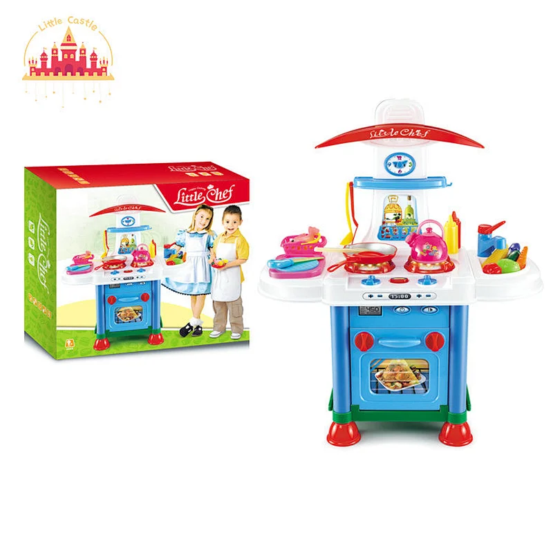 High Quality Kids Play House Plastic Kitchen Table 38Pcs Cooking Set Toy SL10C037