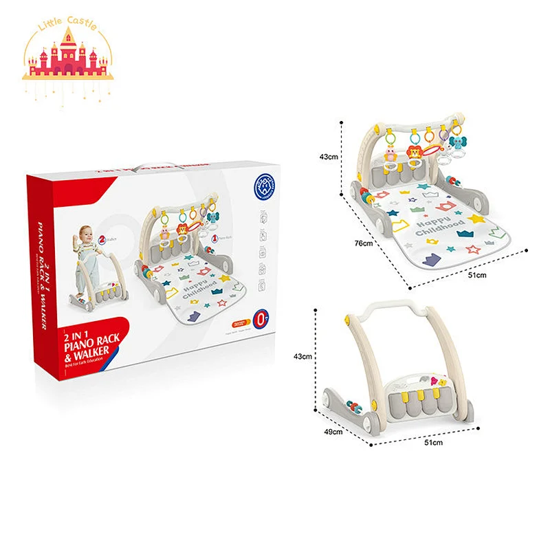 Multifunctional 2 In 1 Push Walker Soft Piano Fitness Play Mat For Baby SL08K073
