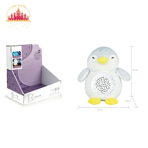 12 Keys Sleep Soother Penguin Night Light Plush Projection Toy For Baby SL21E036