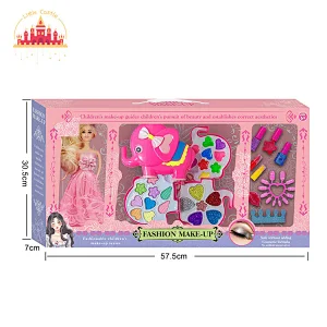 Customize Kids Cosmetics Set Hamburg Shaped Plastic Makeup Box With Doll SL10A435
