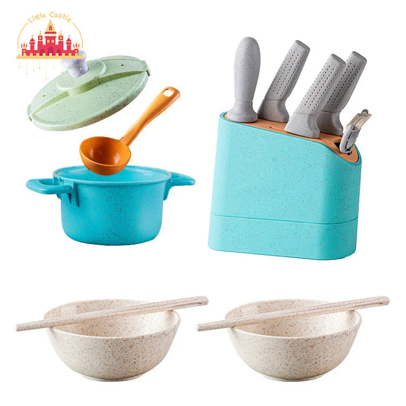 Wholesale 18 Pcs Degradable Wheat Straw Knife Set Toy Kids Funny Cooking Game SL10D786