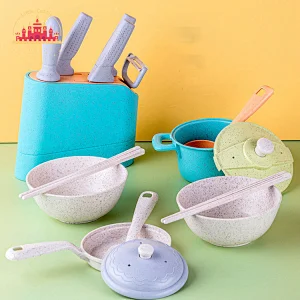 Wholesale 18 Pcs Degradable Wheat Straw Knife Set Toy Kids Funny Cooking Game SL10D786