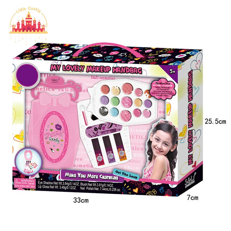 Kids Beauty Pretend Non-toxic Makeup Set Toy Portable Cosmetics Handbag SL10A018