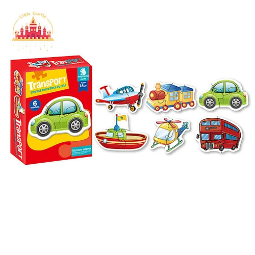 Popular Early Learning 6 In 1 Paper Vehicle Jigsaw Puzzle Toy For Kids SL14A081