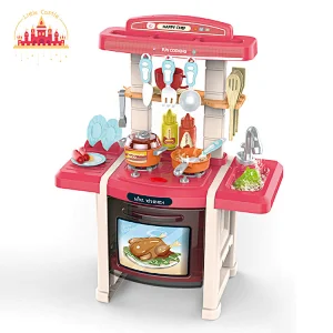 Wholesale 65 CM Spray Cooking Table 33 Pcs Plastic Kitchen Set Toys For Kids SL10C199