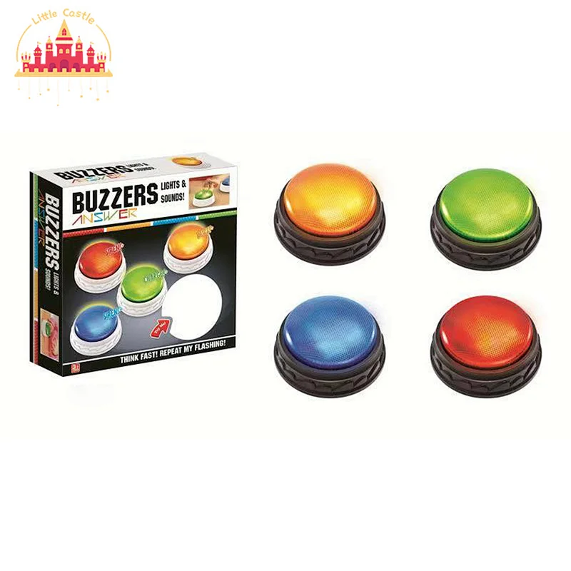 Kids Interactive 4 Pcs Recordable Plastic Answer Buzzers With Light Sound SL01A466