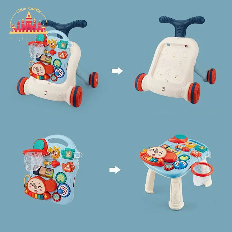 2023 New Multifunctional Activity Table 2 In 1 Plastic Push Walker For Baby SL16E010