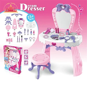 Hot Sale Kids Pretend Play 22Pcs Plastic Make Up Table With Accessories SL08H003