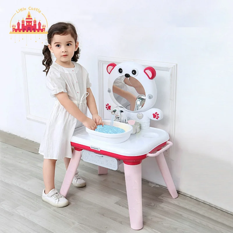 Kids Pretend Play Simulation Bathroom Plastic Washing Table Toy With Light Music SL10D842