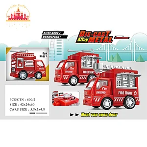 2023 New 1:64 Pull Back Car Toy Simulation Alloy Fire Truck Model For Kids SL04A850
