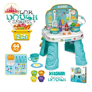 2 In 1 Kids Pretend Play Kitchen Set Toy DIY Plastic Color Clay Table SL10D506