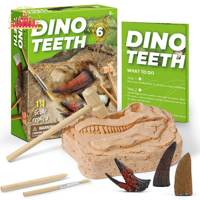 Archaeological Excavation Kit Kids Diy Dinosaur Tooth Digging Mining Toy SL17A088