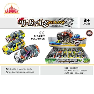 12 Pcs Kids 1:36 Pull Back Model Car Alloy Police Car Toy With Lihght Music SL04A701