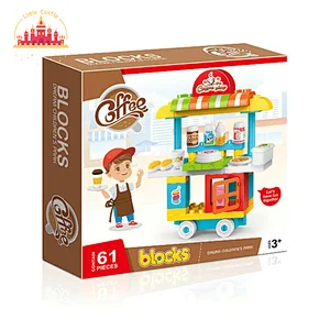 Wholesale Building Blocks Pretend Play DIY Plastic Coffee Shop Toy For Kids SL10D839