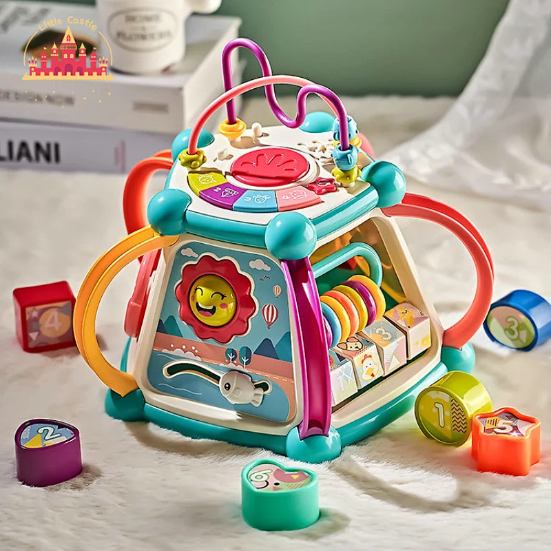 7 In1 Multifunctional Beat Drum Plastic Hexahedron Activity Box For Kids SL12D009