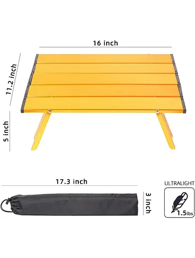 Ultralight Compact Mini Beach Picnic Folding Alu Table