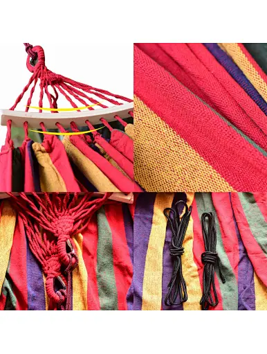 Double Hanging Hammock， Leisure Garden Swing Hammock